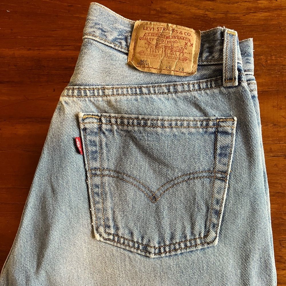 Vintage Levi’s Student Fit 501’s, flawless perfect wear denim.